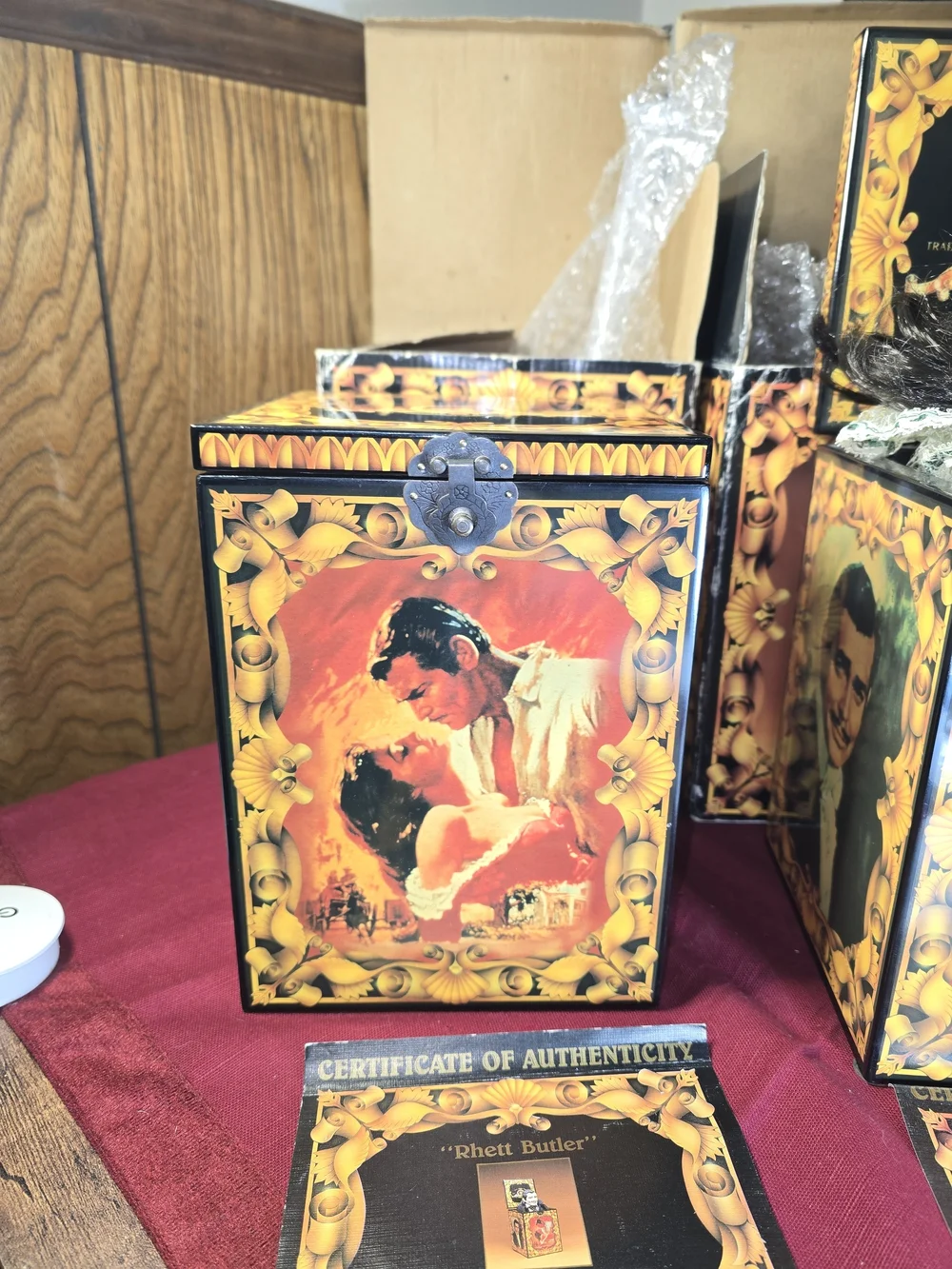 Enesco Scarlett O'Hara and Rhett Butler Musical Jack-in-the-Box Set W/COA